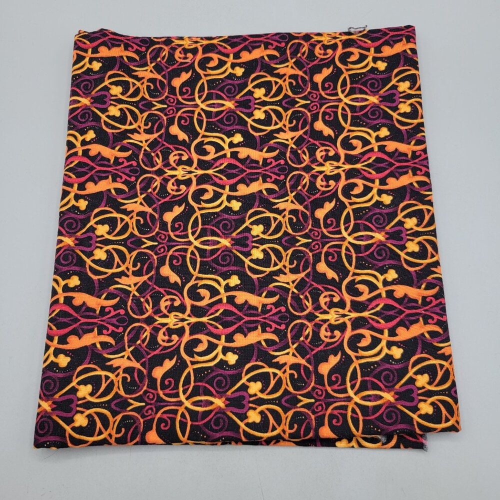 Timeless Treasures Mirage C9475 Cotton Fabric Vibrant Orange Pink Swirl 1 Yard